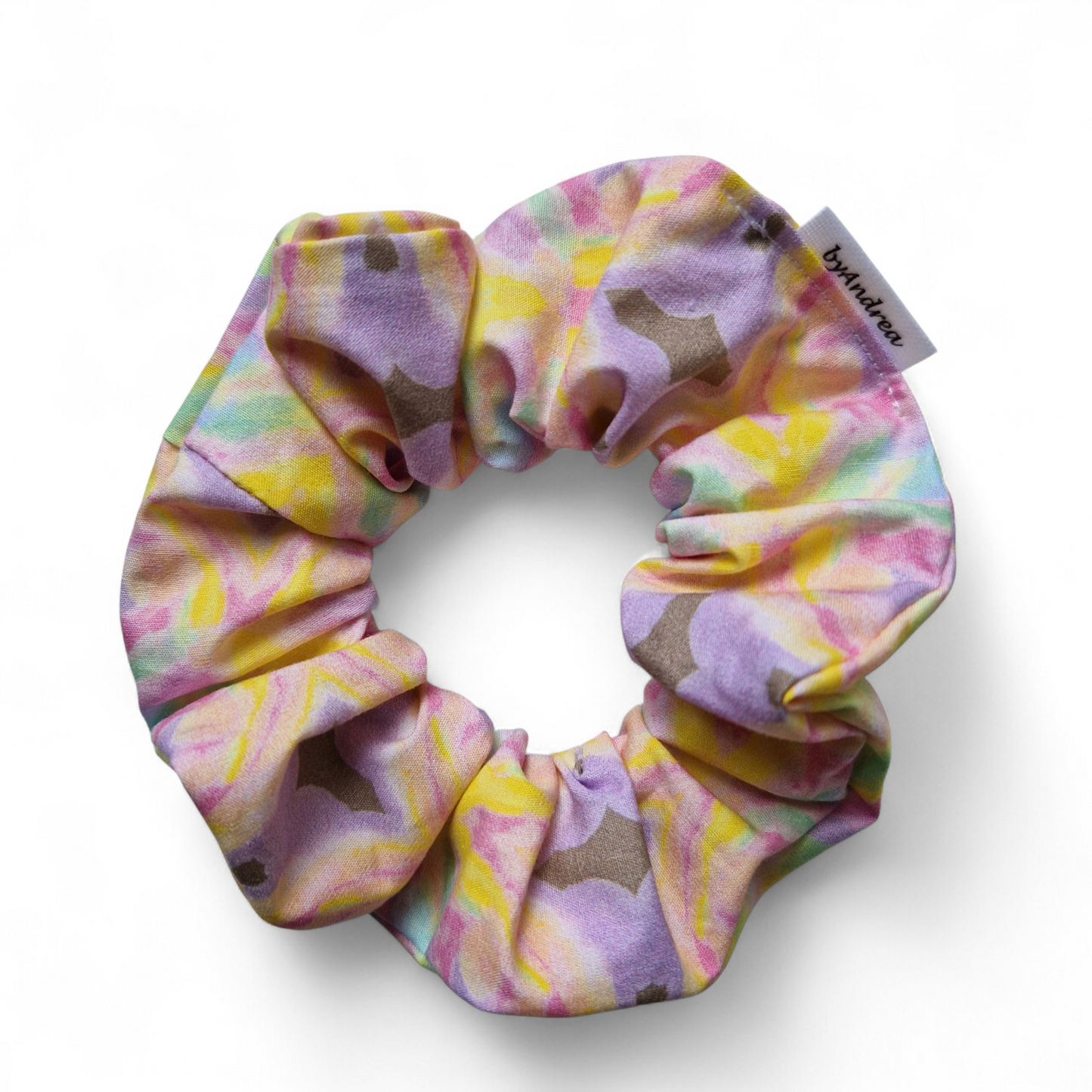 Scrunchie akvarell i friske farger